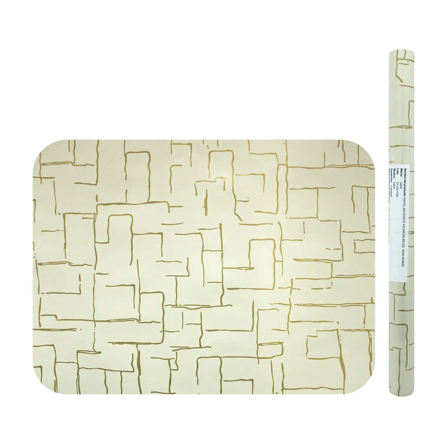 Papel adhesivo con diseño de madera de tono claro para forrar carpetas o  cuadernos. 45 cm x 3 m 1U