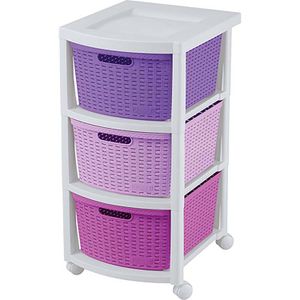 Cajonera plástica RATÁN con 3 niveles - RIMAX