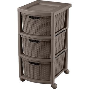 Cajonera plástica RATÁN con 3 niveles - RIMAX