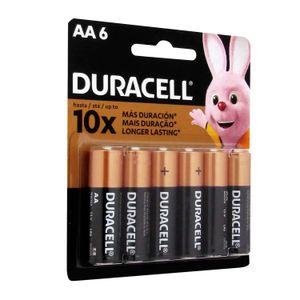 Pila alcalina tipo AA; pack x 6 - DURACELL
