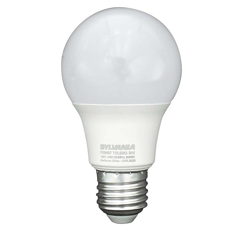 Foco-LED-tipo-bola-de-9-Watts-de-luz-calida-para-boquillas-E27.-pack-x-4