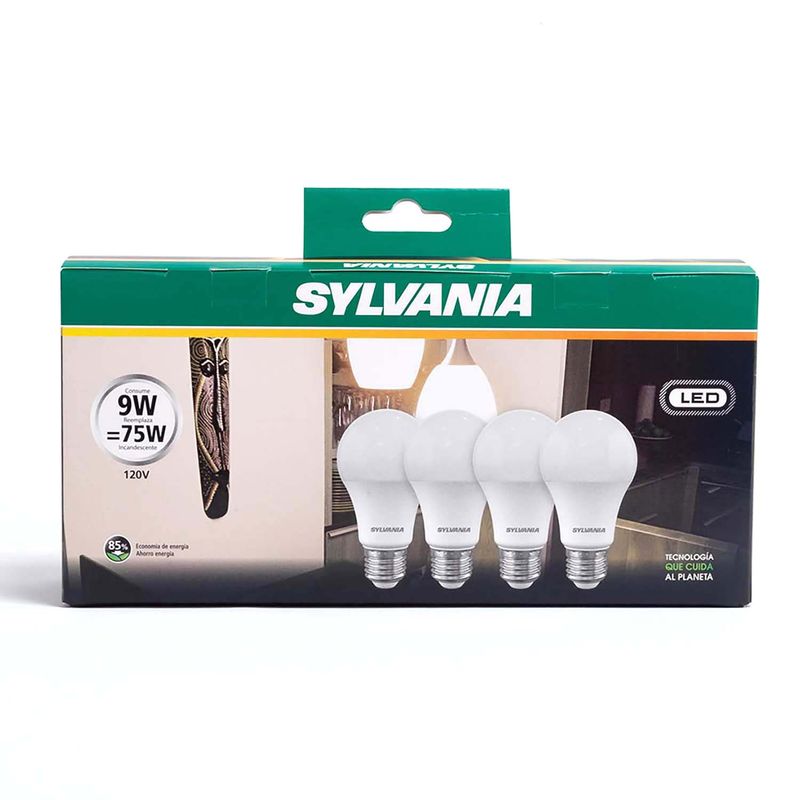 Foco-LED-tipo-bola-de-9-Watts-de-luz-calida-para-boquillas-E27.-pack-x-4