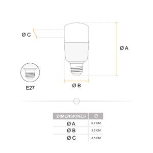 Foco LED para nevera o refrigeradora de luz de día de 5 Watts - 600 lúmenes base e27 - SYLVANIA