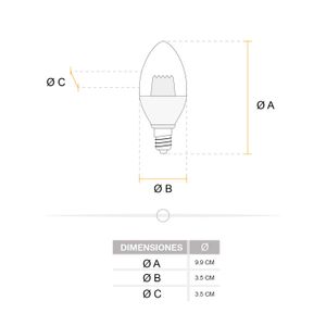Foco LED tipo vela de luz de día y base E27 - SYLVANIA