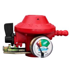 Regulador de gas doméstico para calefón con gasómetro. Capacidad: 3 kg/h fabricado en aluminio - zamac. Salida 5/16 - KEELGAS