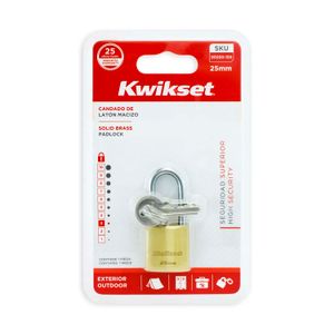 Candado plano dorado de 25 mm fabricado en latón macizo - KWIKSET