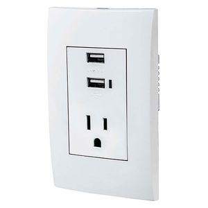 Contacto 2polos + tierra con 2 puertos USB, Oslo, blanco - VOLTECK