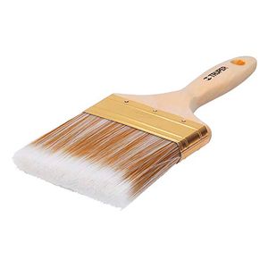 Brocha cerdas sintéticas 4" corte recto, mango de madera - TRUPER