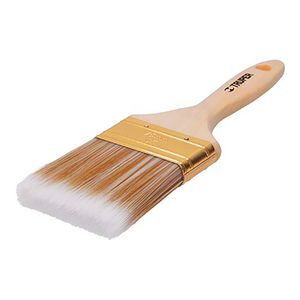 Brocha cerdas sintéticas 3" corte recto, mango de madera - TRUPER