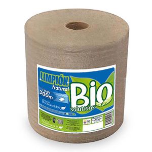 Limpión industrial de fibra natural de hoja simple de 20 cm x 300 m - BIO SOLUTIONS