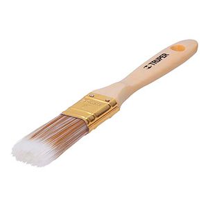 Brocha cerdas sintéticas 1" corte recto, mango de madera - TRUPER