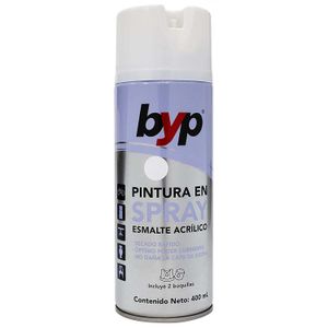 Pintura spray mate acrílica multiusos con 2 boquillas; 400 ml - BYP