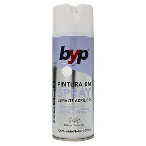 Pintura spray brillante acrílica multiusos con 2 boquillas; 400 ml - BYP