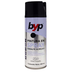 Pintura spray acrílica multiusos con 2 boquillas; 400 ml - BYP