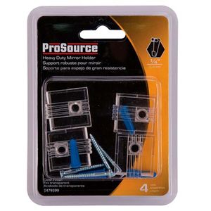 Soporte para espejo sostiene espejos de hasta 6.35 mm de grosor. pack x 4 - PROSOURCE