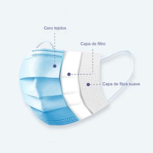Mascarilla desechable fabricada en tela no tejida fundida por soplado de 3 capas - DRM