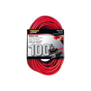 Extensión eléctrica de color rojo de 30 m ideal para uso en exteriores - POWER ZONE