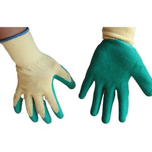 Guantes de algodón multiusos de talla M recubiertos en látex; 1 par - TRITON