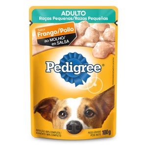 Alimento para perros de raza pequeña completo y balanceado con sabor a pollo en salsa; 100 gr - PEDIGREE