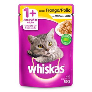 Alimento para gatos completo y balanceado con sabor a pollo en salsa; 85 gr - WHISKAS