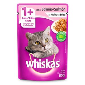 Alimento para gatos completo y balanceado con sabor a salmón en salsa; 85 gr - WHISKAS