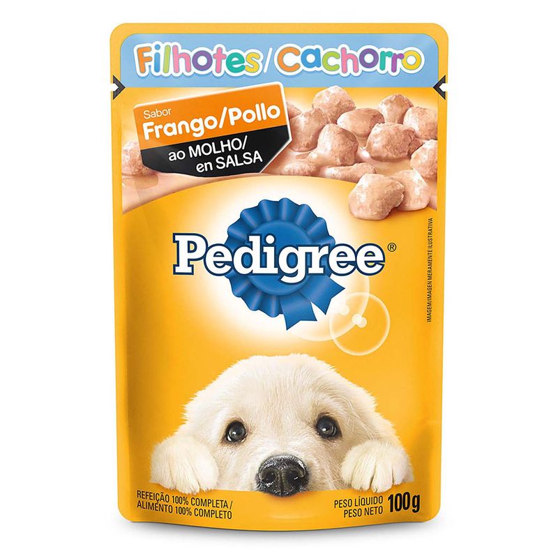 Alimento-para-cachorros-completo-y-balanceado-con-sabor-a-pollo-en-salsa--100-gr