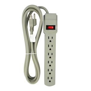 Regleta de 6 tomas y cable de 2.3 m de largo para interiores. Trabaja con 120V - 15Amp. - BLITZ