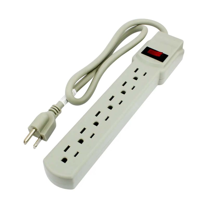 Regleta-de-26-cm-de-longitud-con-6-salidas-aterrizadas-y-polarizadas-con-proteccion-de-sobrecargas-y-sobretensiones