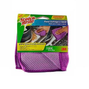 Paño de limpieza de 29 x 29 cm que refriega y seca todo tipo de superficie; pack x 2 - SCOTCH BRITE