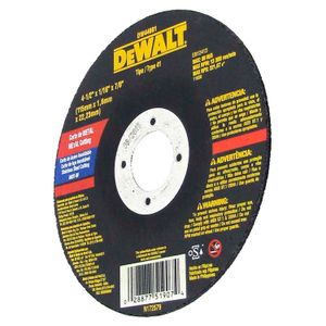 Disco de corte para metal de 4-1/2" x 1/16" x 7/8" diseñados especialmente para ofrecer un alto nivel de desempeño y vida útil - DEWALT