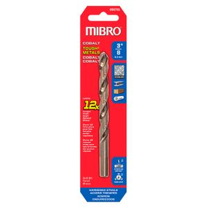 Broca de cobalto profesional de 5/64" fabricada en aleación de acero y cobalto, ideal para perforar los metales más duros - MIBRO