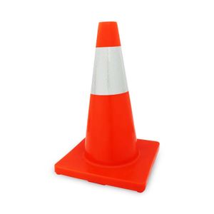 Cono de seguridad de 45 cm con base cuadrada y cinta reflectiva de alta visibilidad - WRT
