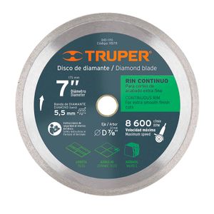 Disco de diamante de 4" x 1.6 mm rin continuo - TRUPER