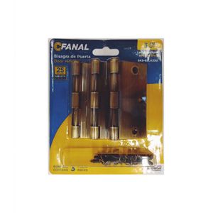 Bisagra de 3.5" para puerta. Acabado en bronce antiguo. Incluye tornillería. pack x 3 - FANAL