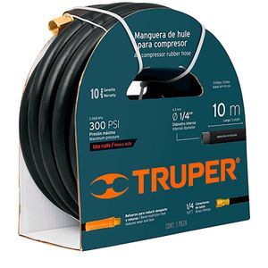 Manguera de hule para compresor, 10 m x 1/4" - TRUPER