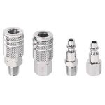 Juego-de-acoples-y-conectores-rapidos-1-4-NPT-para-aire--pack-x-4
