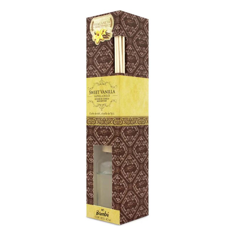Ambiental-con-difusor-de-botella-de-vidrio-y-varitas-de-bambu-con-aroma-a-vainilla-dulce