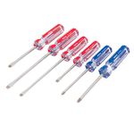 Juego-de-desarmadores-de-estrella-y-planos-de-3-16-x-1-4-pulgadas-con-mango-plastico-de-PVC--pack-x-6