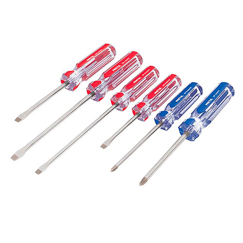 Juego-de-desarmadores-de-estrella-y-planos-de-3-16-x-1-4-pulgadas-con-mango-plastico-de-PVC--pack-x-6
