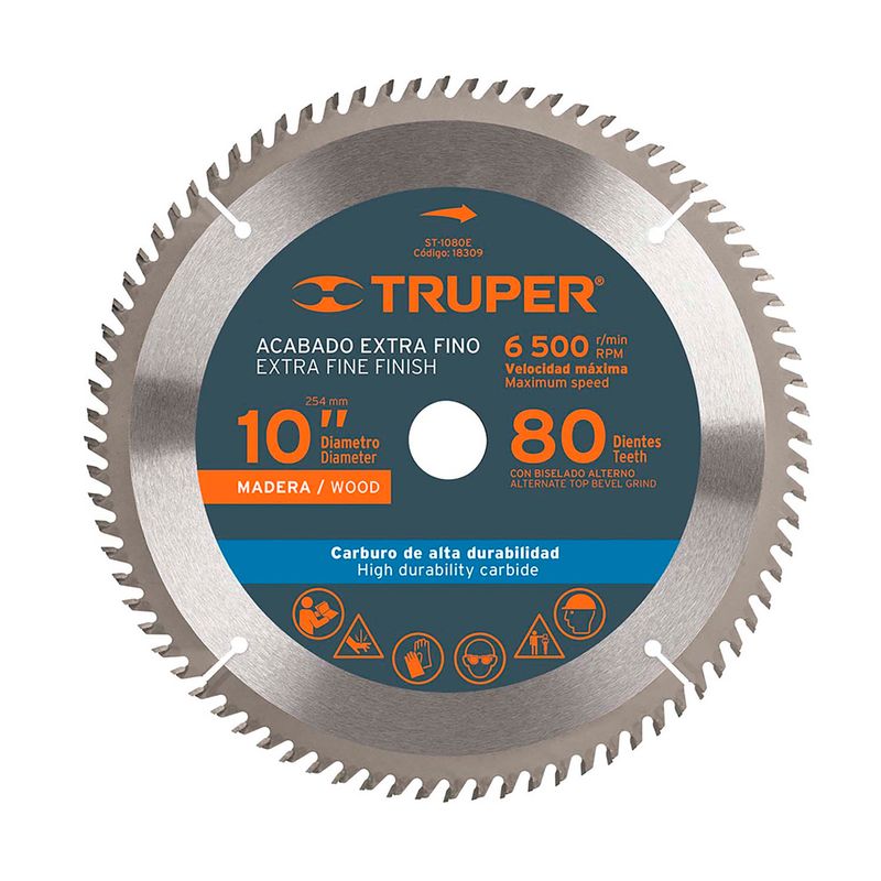 Disco-de-corte-de-10--para-madera.-Acabado-Extra-Fino-80-dientes-6500-RPM.-Centro-de-1-