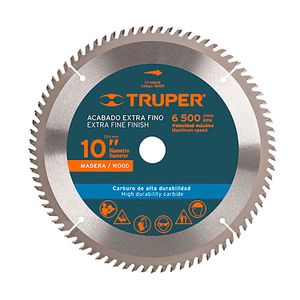Disco sierra 10" para madera, 40 dientes centro 1" - TRUPER