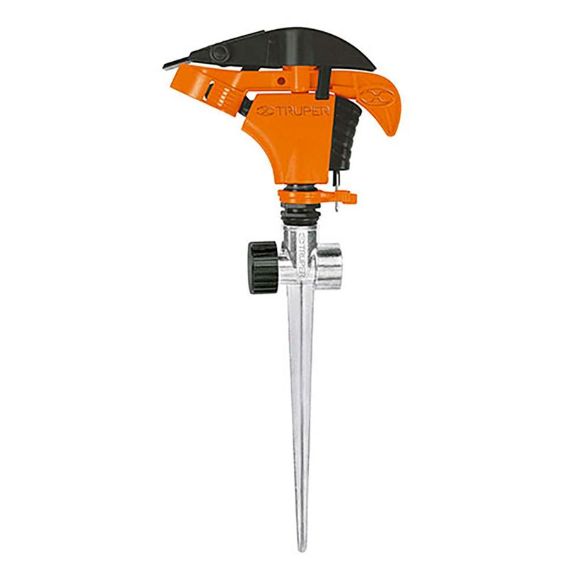Aspersor-pulsatil-plastico-de-2-vias-50-PSI-a-8.5-M-de-distancia-y-estaca-para-jardin