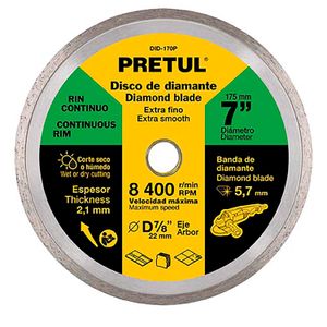 Disco de diamante de 7" x 2.1 mm rin continuo - TRUPER