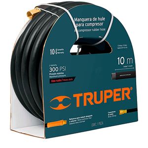 Manguera de hule para compresor, 10 m x 3/8" - TRUPER