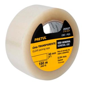 Cinta de empaque 48 mm x 150 m transparente - PRETUL