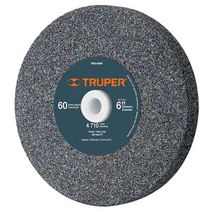 Rueda abrasiva p/esmeril 6X3/4", óxido de aluminio, grano 60 - TRUPER