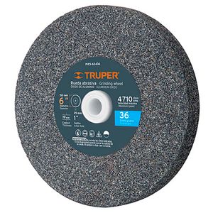 Rueda abrasiva p/esmeril 6X3/4", óxido de aluminio, grano 36 - TRUPER