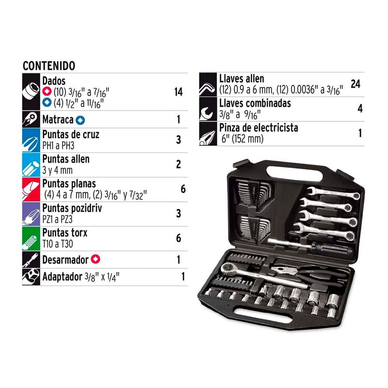 Juego-de-herramientas-para-mecanico-con-llaves-rachas-puntas-extensiones-y-dados--pack-x-66-a-70-piezas
