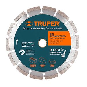 Disco de diamante de 9" x 2.7 mm rin segmentado - TRUPER