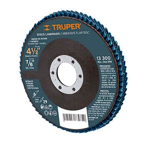 Disco 4-1/2" laminado grano 60 centro 7/8" - TRUPER